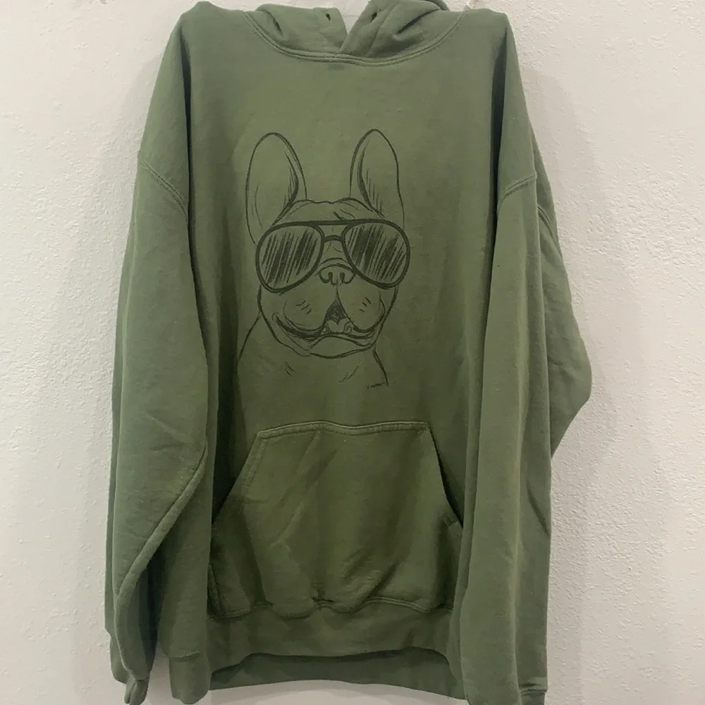 Hoodie sweater size medium olive color - Picture 2 of 4